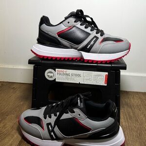 Karl Lagerfeld Men's Sneakers in Gray, Black, and Red